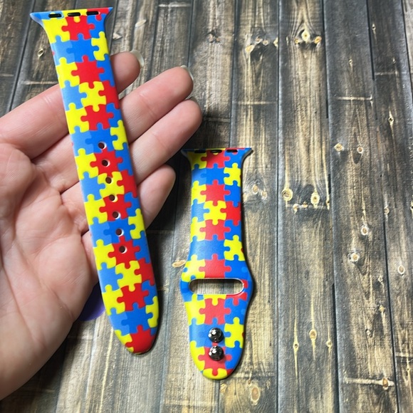 5for$10 Puzzle Piece Autism Awareness 38mm/40mm/41mm Apple Watchband NWT - Picture 2 of 5